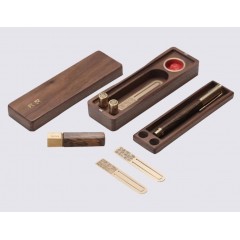 便携文具胡桃木款套装