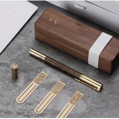 便携文具胡桃木款套装