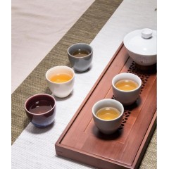 茶人岭[精选茶器]宋风瓷韵五大名窑杯套组5件