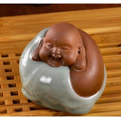 哈哈佛开片哥窑紫砂陶茶宠